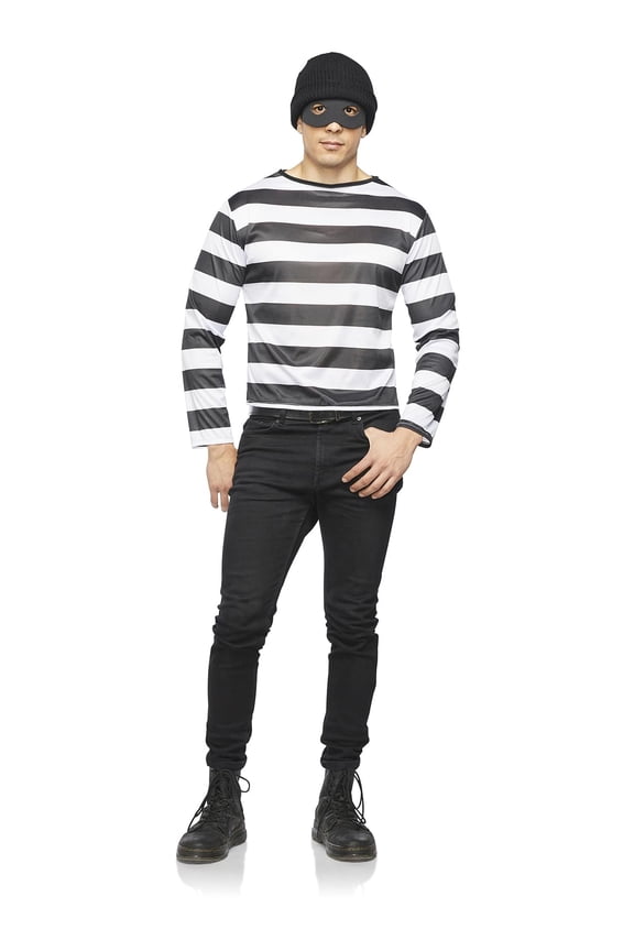 Robber Shirt & Mask Adult Costume Kit