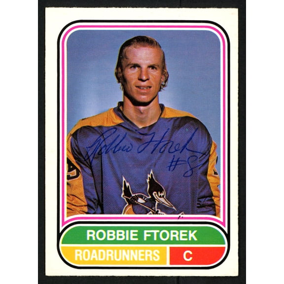 Robbie Ftorek Autographed 1975-76 WHA O-Pee-Chee Rookie Card #19 Phoenix Roadrunners SKU #151399