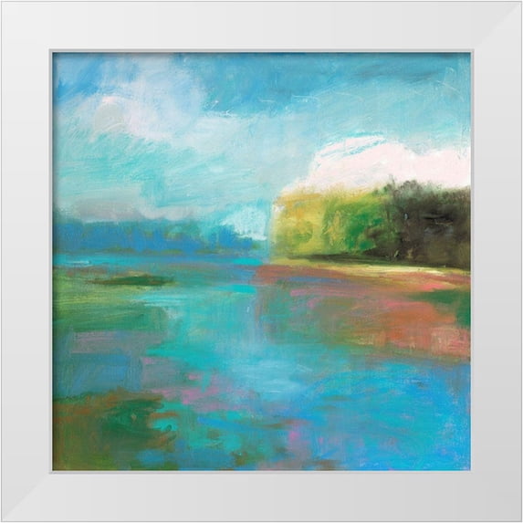 Robbins, Kathleen 12x12 White Modern Wood Framed Museum Art Print Titled - Mill Pond