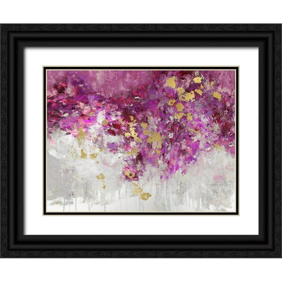 Robbins, Nikki 18x15 Black Ornate Wood Framed with Double Matting Museum Art Print Titled - Charmed Magenta