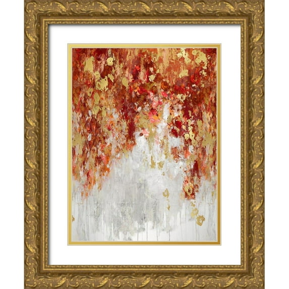 Robbins, Nikki 25x32 Gold Ornate Wood Framed with Double Matting Museum Art Print Titled - Cascading Fall I