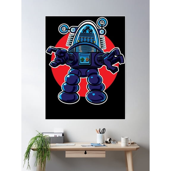 Robby The Robot By Eshirtlabs Poster Wall Art, Modern Wall Decor For Living Room Bedroom, 24x36 UNFRAMED