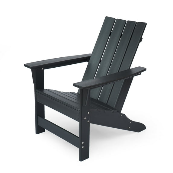 Robbyn Resin Outdoor Adirondack Chair, Black