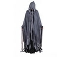 thumbnail image 1 of Robe Distressed Fringe, Halloween Costume, Ghost Cloak, Tattered Grim Reaper, Tattered Grim Reaper Cloak Hooded Gauze Robe Distressed Fringe Halloween Costume for Spooky Season, 1 of 6
