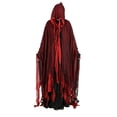 thumbnail image 1 of Robe Distressed Fringe, Halloween Costume, Ghost Cloak, Tattered Grim Reaper, Tattered Grim Reaper Cloak Hooded Gauze Robe Distressed Fringe Halloween Costume for Spooky Season, 1 of 7