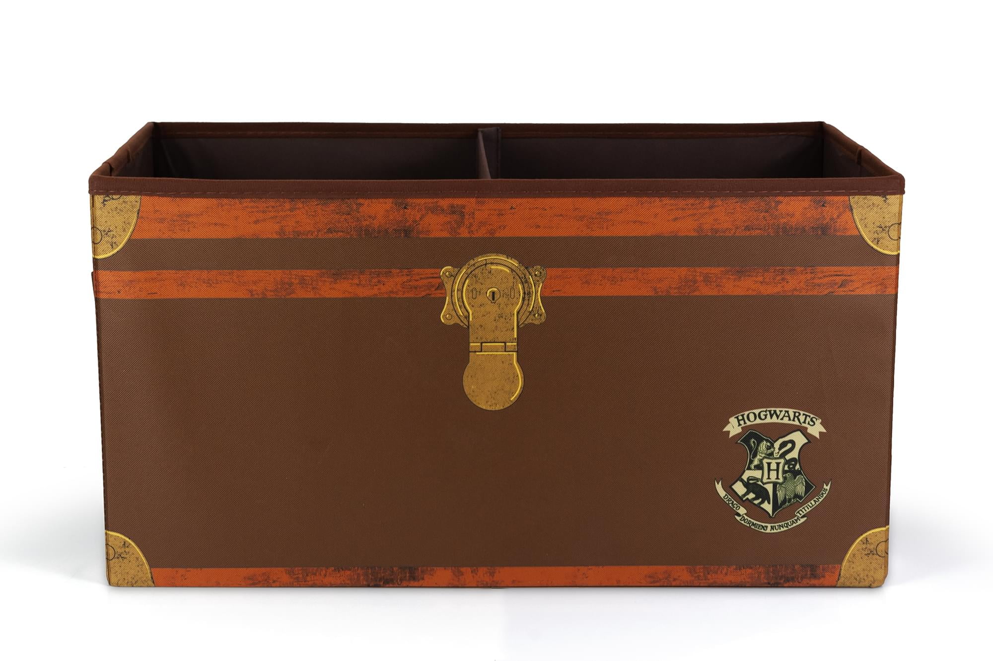 Robe Factory LLC Harry Potter Hogwarts 24-Inch Foldable Storage Chest | Fabric Basket Container, Cube Organizer with Handles | Collapsible Brown Cubby Cube Closet Organizer