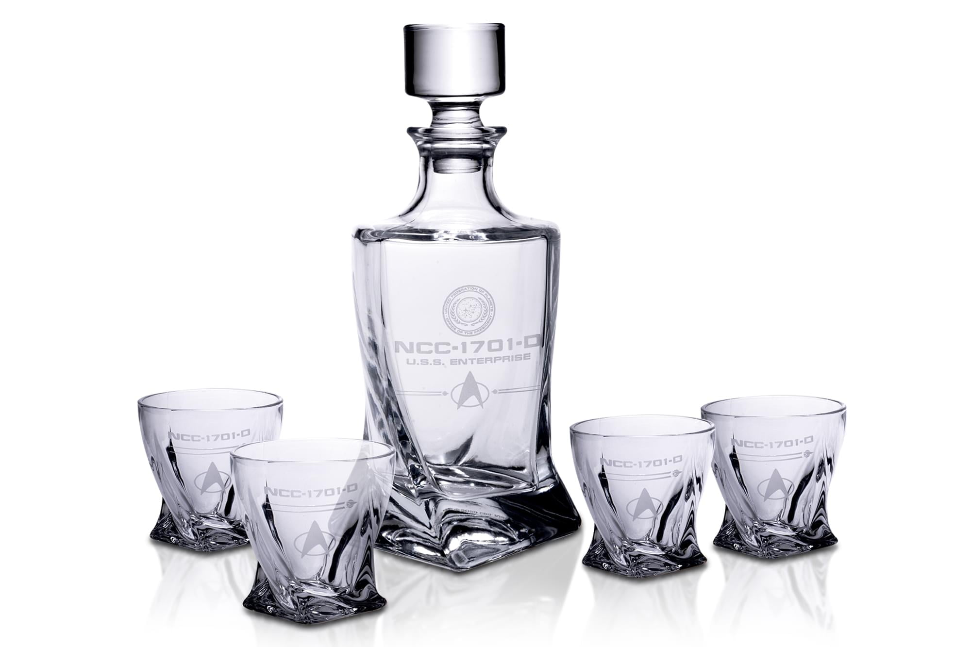 Robe Factory RBF-16030-C Star Trek: The Next Generation 5-Piece Whiskey Decanter Set