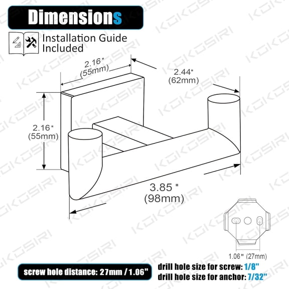 Robe Hooks Bathroom Double Towel Coat Hook for Bath Kitchen Wall Mounted, 3 Pack Brushed Gold Stainless Steel B1015BG-P3