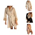 thumbnail image 1 of Robe Sets for Women Satin Lace Kimono Robe and Spaghetti Strap V Neck Backless Ruffle Nightgown 2 Piece Pjs Set, 1 of 8
