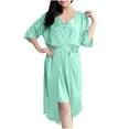 thumbnail image 1 of Robe Sets for Women Satin Robe with Nightgown 2 Piece Sleepwear Cami Nightwear Bridesmaid Robes Ladies Pajamas Green One Size, 1 of 3