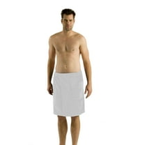 RobeSale Cotton Mens Spa Wrap, White, One Size