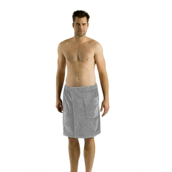 RobeSale Mens Spa Wrap Towels, Silver, XXL