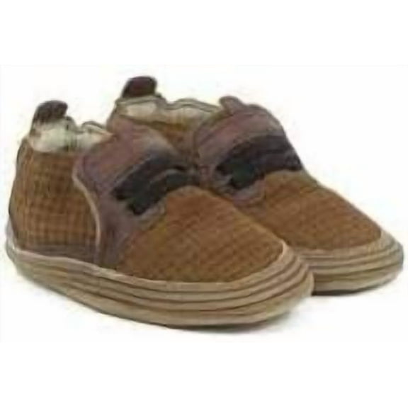 Robeez Boy's Crib Shoes, Brown, 4.5-6 Toddler