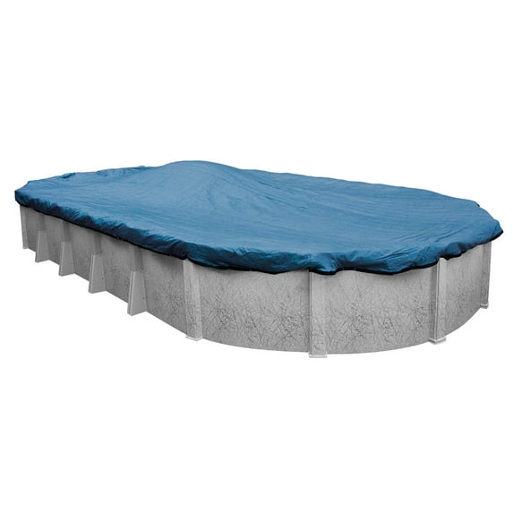 Robelle 10-Year Blue Mesh Oval Winter Pool Cover, 12 x 18 ft. Pool