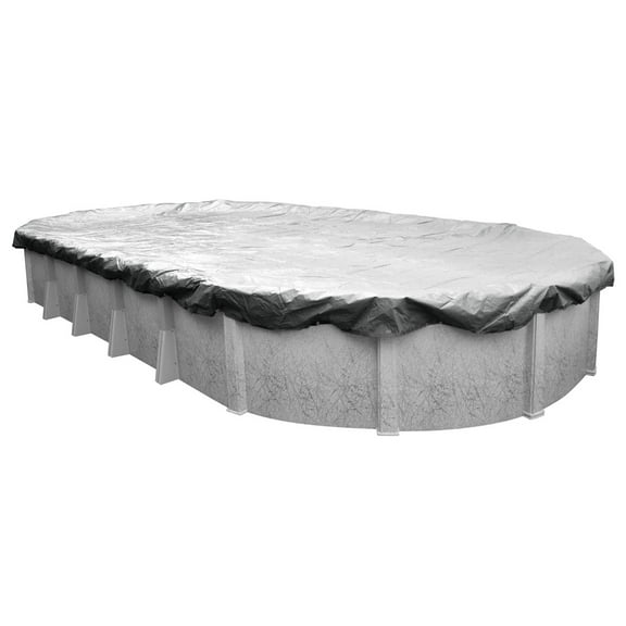 Robelle 10-Year Dura-Guard Silver Oval Winter Pool Cover, 10 x 15 ft. Pool