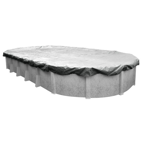 Robelle 10-Year Dura-Guard Silver Oval Winter Pool Cover, 16 x 25 ft. Pool