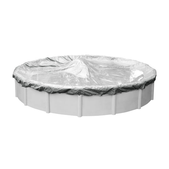 Robelle 10-Year Dura-Guard Silver Round Winter Pool Cover, 12 ft. Pool