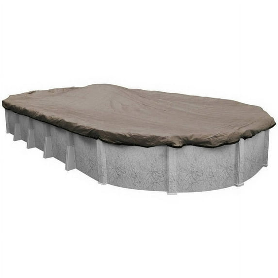 Robelle 15-Year XL Taupe Oval Winter Pool Cover, 18 x 40 ft. Pool