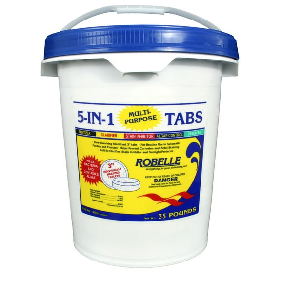 Robelle 5-In-1 Swimming Pool Multi-Purpose 3" Chlorinating Tabs