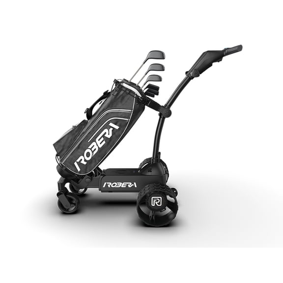 Robera Pro Smart AI Electric Golf Caddy, Hands-Free Auto Follow Golf Push Trolley, Foldable Remote Control Golf Bag Cart for Golf Course