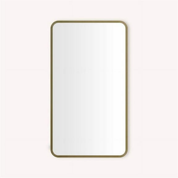 Robern  20 x 34 x D4 in. Round Corner Metal Cabinet - Aged Brass