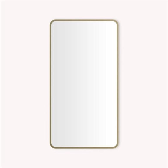 Robern  24 x 44 x D4 in. Round Corner Metal Cabinet - Aged Brass