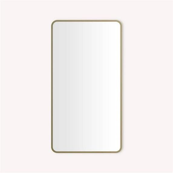 Robern 24 x 44 x D4 in. Round Corner Metal Cabinet - Aged Brass