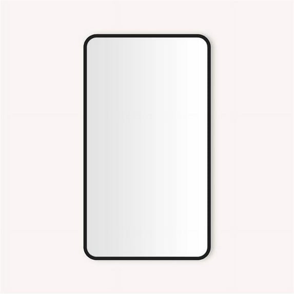 Robern 20 x 34 x D4 in. Round Corner Metal Cabinet - Matte Black