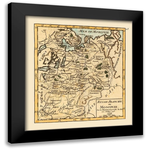 Robert 12x13 Black Modern Framed Museum Art Print Titled - Moscow Grand Duchy Russia - Robert 1748