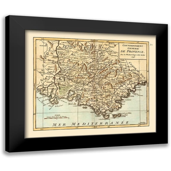Robert 13x12 Black Modern Framed Museum Art Print Titled - Provence France - Robert 1748