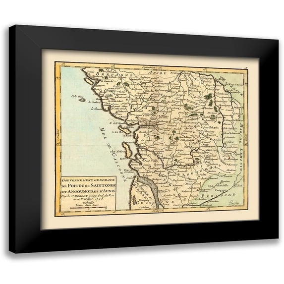 Robert 13x12 Black Modern Framed Museum Art Print Titled - West Central France - Robert 1748