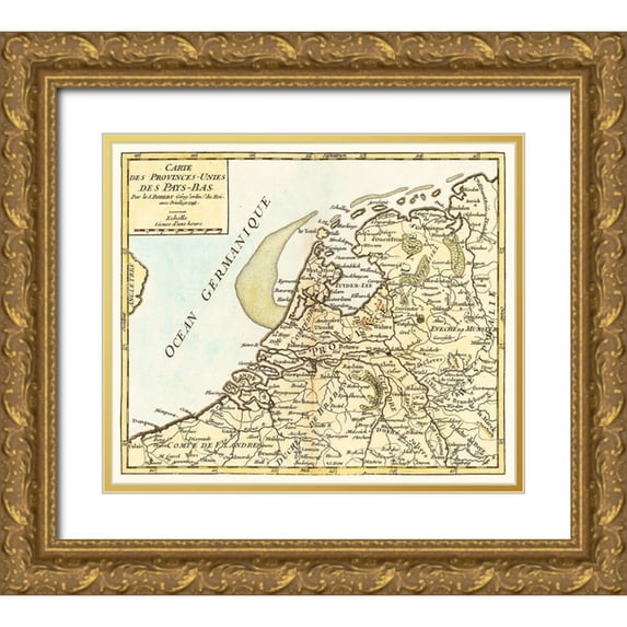 Robert 13x12 Gold Ornate Wood Framed with Double Matting Museum Art Print Titled - Netherlands - Robert 1748