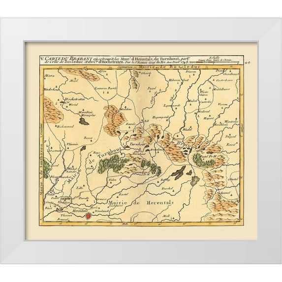 Robert 13x12 White Modern Wood Framed Museum Art Print Titled - Herentals Environs Belgium - Robert 1748