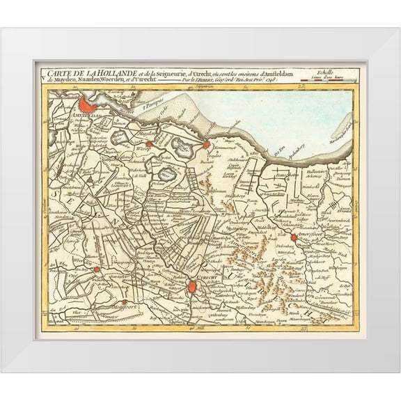 Robert 14x12 White Modern Wood Framed Museum Art Print Titled - North Holland Province Netherlands - Robert 1748