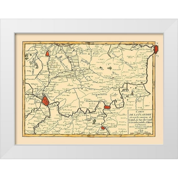 Robert 18x14 White Modern Wood Framed Museum Art Print Titled - Ghent Environs Belgium - Robert 1748