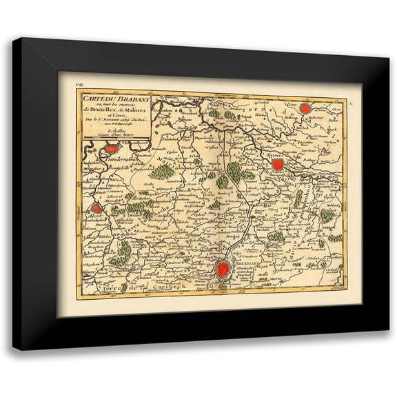 Robert 24x20 Black Modern Framed Museum Art Print Titled - Brussels Environs Belgium - Robert 1748