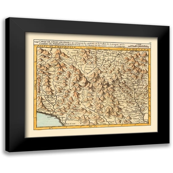 Robert 24x20 Black Modern Framed Museum Art Print Titled - Genoa Province Italy - Robert 1748