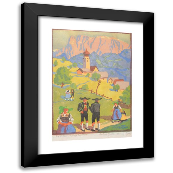 Robert A Saurwein 11x14 Black Modern Framed Museum Art Print Titled - The Schlern
