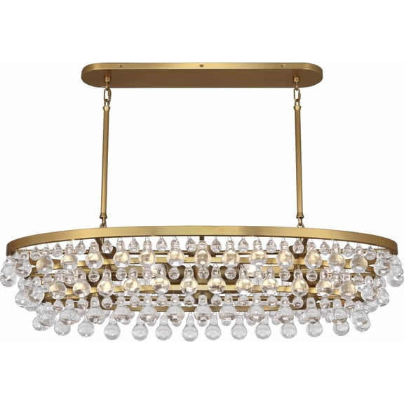 1007-Robert Abbey Lighting-Bling 8-Light Chandelier 42.75 Inches Wide and 9.75 Inches Tall-Antique Brass Finish