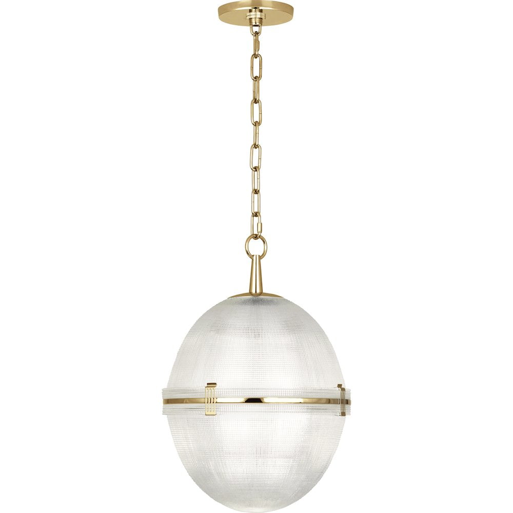Dawn Brighton 19" Modern Brass & Glass Globe Pendant