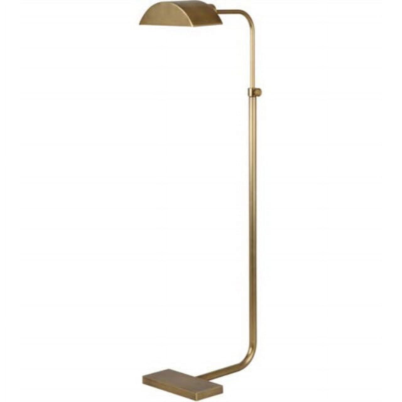 Adjustable Bronze Metal Floor Lamp with Aged Brass Finish