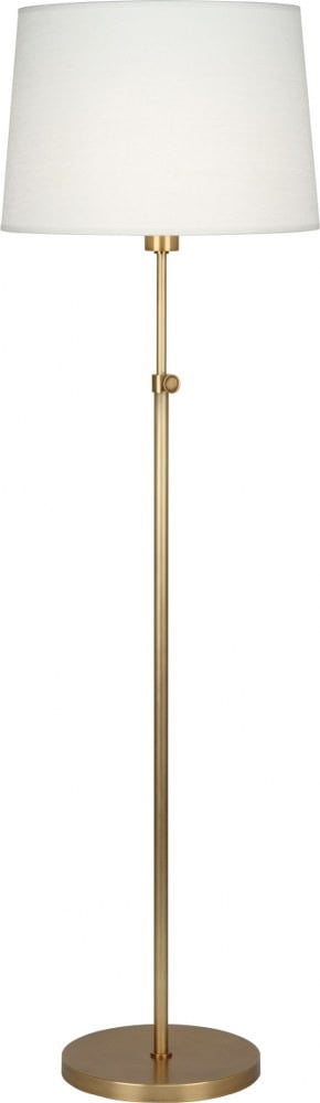 Koleman 49.25'' Aged Brass Adjustable Floor Lamp with Oyster Linen Shade