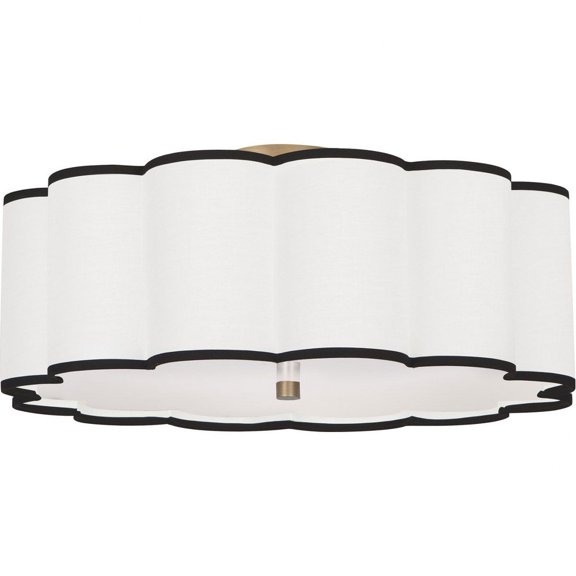 2201-Robert Abbey Lighting-Axis 4-Light Flushmount 24 Inches Wide and 10.25 Inches Tall-Aged Brass Finish
