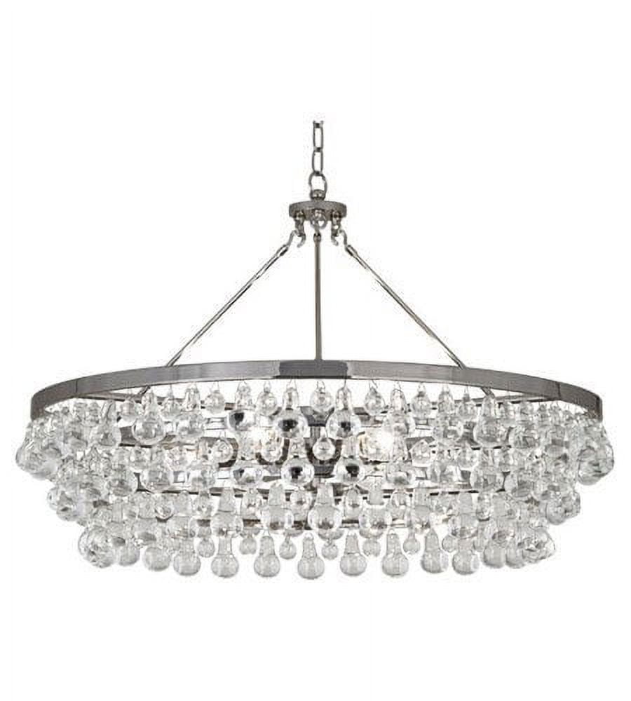 Elegant Bling 6-Light Geometric Nickel & Crystal Chandelier