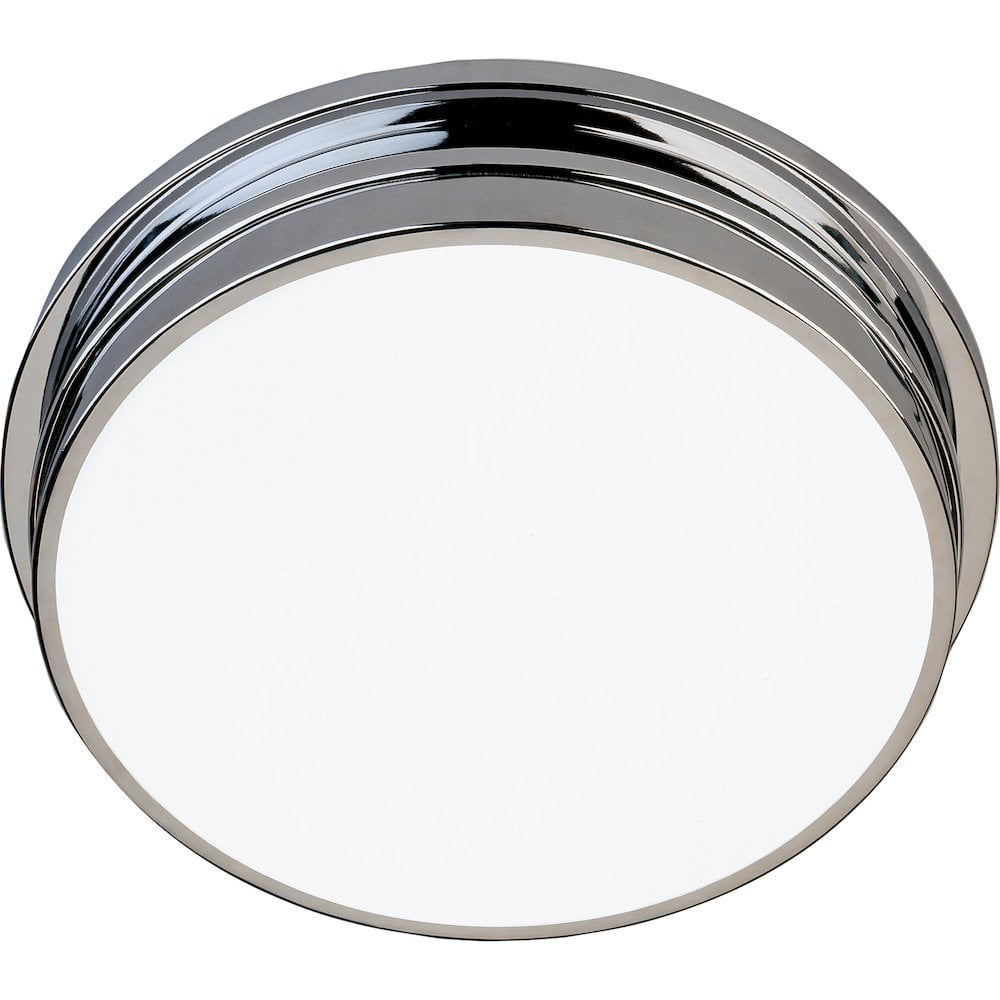 Elegant Polished Chrome 13.5" Flush Mount with Frosted Glass