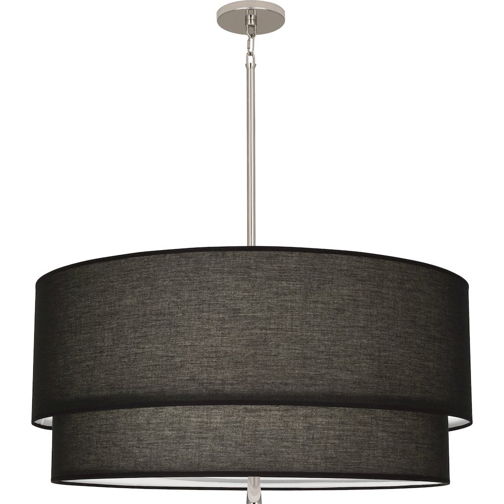 Elegant Decker 14.75" Polished Nickel Drum Chandelier with Nested Shades