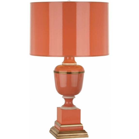 2600-Robert Abbey Lighting-Annika 1-Light Table Lamp 6.875 Inches Wide and 29.5 Inches Tall-Tangerine Finish-Tangerine/Matte Gold Shade Color