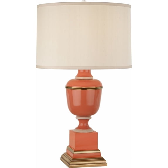 2600X-Robert Abbey Lighting-Annika 1-Light Table Lamp 6.875 Inches Wide and 29.5 Inches Tall-Tangerine Finish-Cloud Cream Shade Color