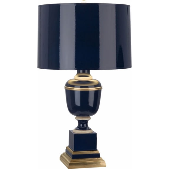 2500-Robert Abbey Lighting-Annika 1-Light Table Lamp 6.875 Inches Wide and 29.5 Inches Tall-Cobalt Finish-Cobalt/Matte Gold Shade Color