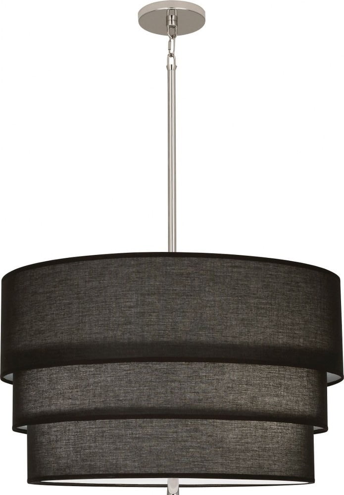 Decker Polished Nickel 15" Drum Chandelier with Nested Shades